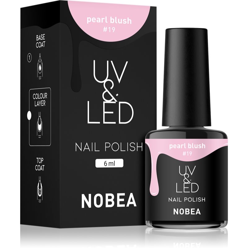 NOBEA UV & LED Nail Polish gélový lak na nechty s použitím UV/LED lampy lesklý odtieň Pearl blush #19 6 ml