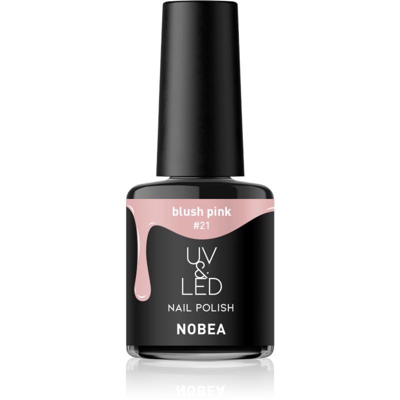 NOBEA UV & LED Nail Polish Gel Nail Polish For UV/LED Hardening Glossy Shade Blush Pink #21 6 Ml