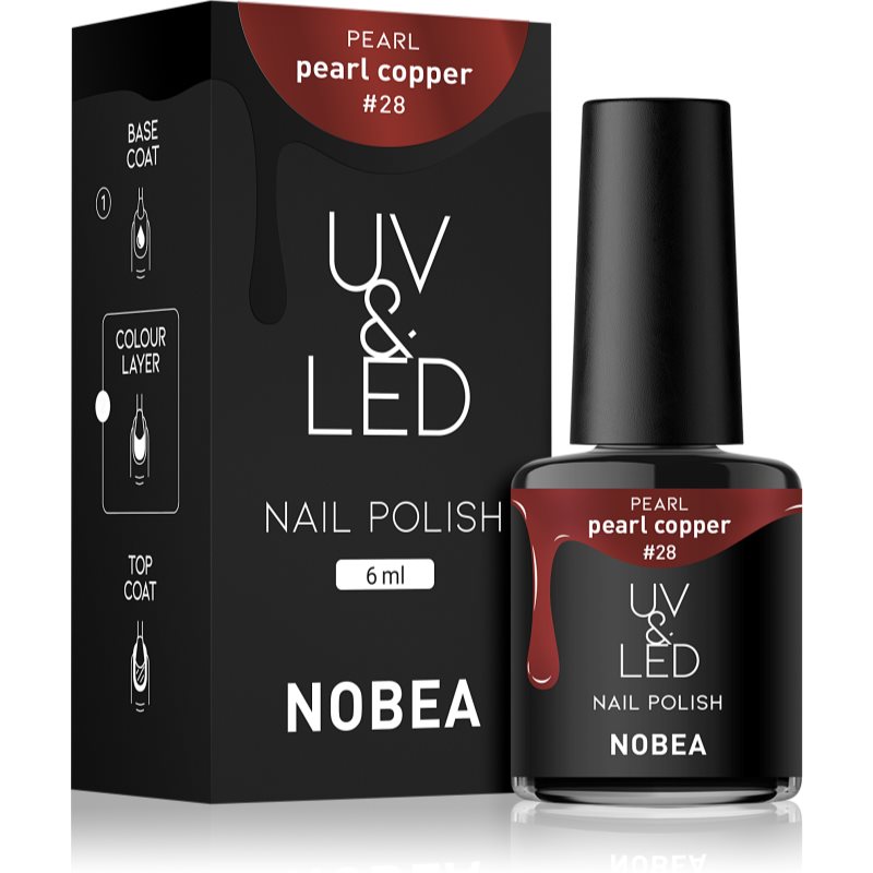 NOBEA UV & LED Nail Polish Gel Nail Polish for UV/LED Hardening Glossy Shade Pearl copper #28 6 ml
