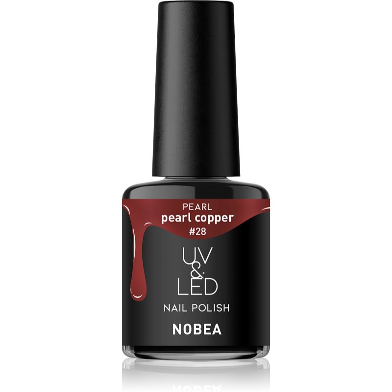 NOBEA UV & LED Nail Polish гелевий лак для нігтів з використанням УФ/ЛЕД лампи блискучий відтінок Pearl Copper #28 6 мл