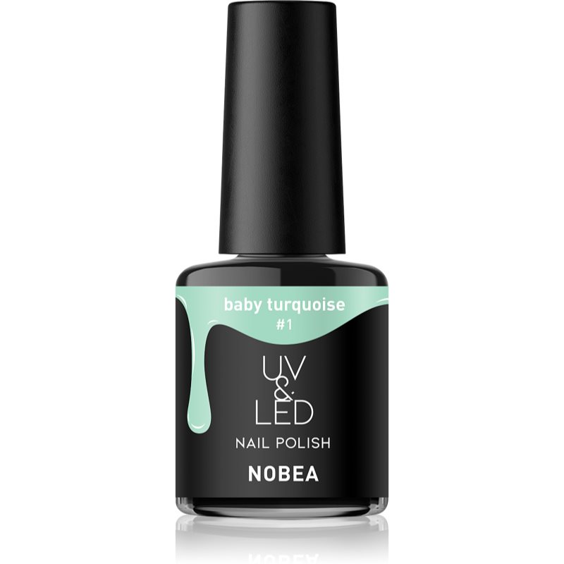 NOBEA UV & LED Nail Polish Gel Nail Polish For UV/LED Hardening Glossy Shade Baby Turquoise #1 6 Ml