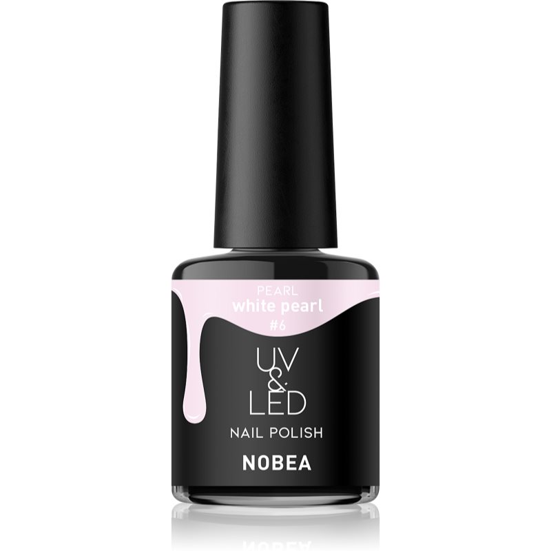 NOBEA UV & LED Nail Polish гелевий лак для нігтів з використанням УФ/ЛЕД лампи блискучий відтінок White Pearl #6 6 мл