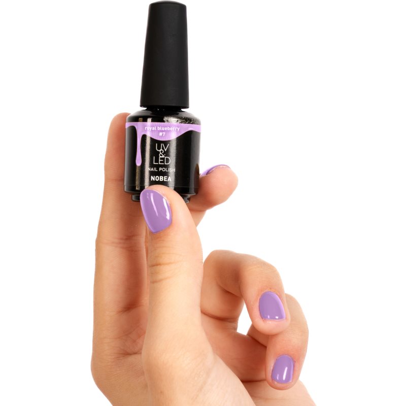NOBEA UV & LED Nail Polish гелевий лак для нігтів з використанням УФ/ЛЕД лампи блискучий відтінок Royal Blueberry #7 6 мл