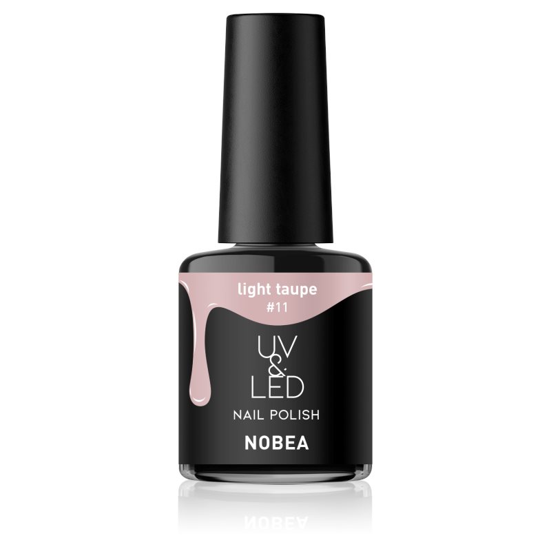 NOBEA UV & LED Nail Polish гелевий лак для нігтів з використанням УФ/ЛЕД лампи блискучий відтінок Light Taupe #11 6 мл