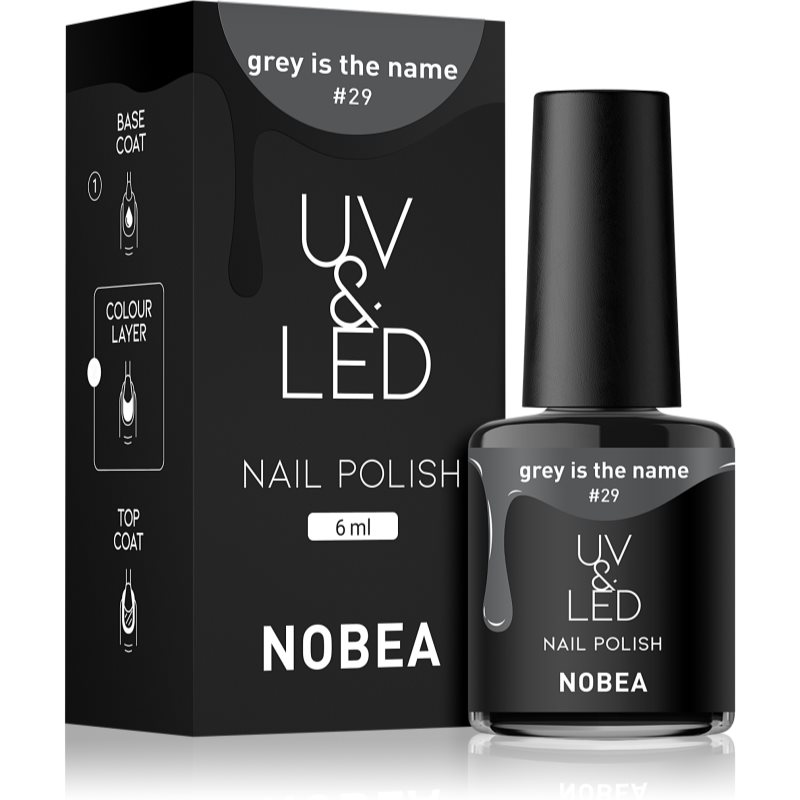 NOBEA UV & LED Nail Polish гелевий лак для нігтів з використанням УФ/ЛЕД лампи блискучий відтінок Grey Is The Name #29 6 мл