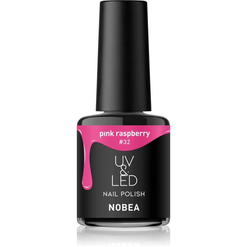 NOBEA UV & LED Nail Polish Gel Nail Polish For UV/LED Hardening Glossy Shade Pink Raspberry #32 6 Ml
