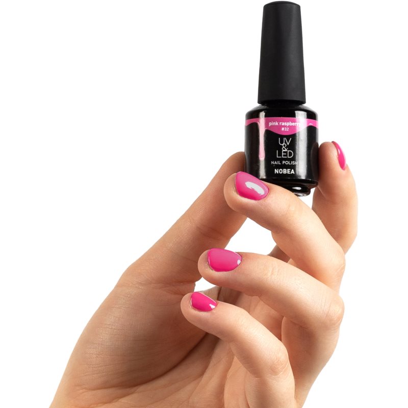 NOBEA UV & LED Nail Polish гелевий лак для нігтів з використанням УФ/ЛЕД лампи блискучий відтінок Pink Raspberry #32 6 мл