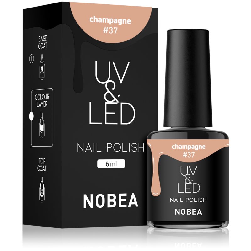 NOBEA UV & LED Nail Polish Gel Nail Polish For UV/LED Hardening Glossy Shade Sparkling Wine #37 6 Ml