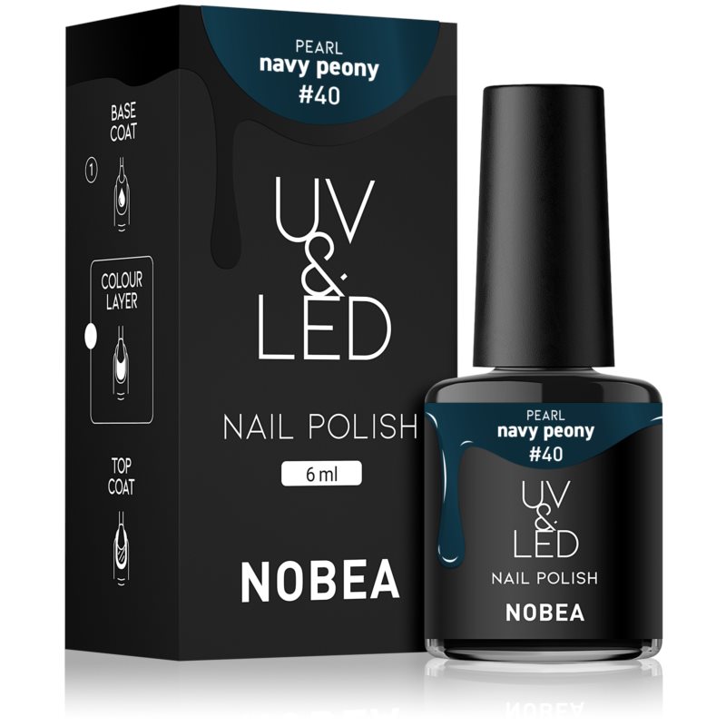 NOBEA UV & LED Nail Polish gel lak za nohte z uporabo UV/LED lučke sijajen odtenek Navy peon #40 6 ml