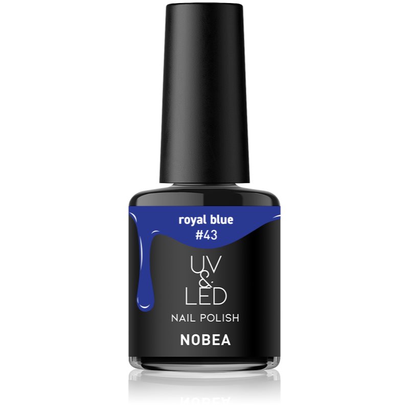 NOBEA UV & LED Nail Polish гелевий лак для нігтів з використанням УФ/ЛЕД лампи блискучий відтінок Royal Blue #43 6 мл