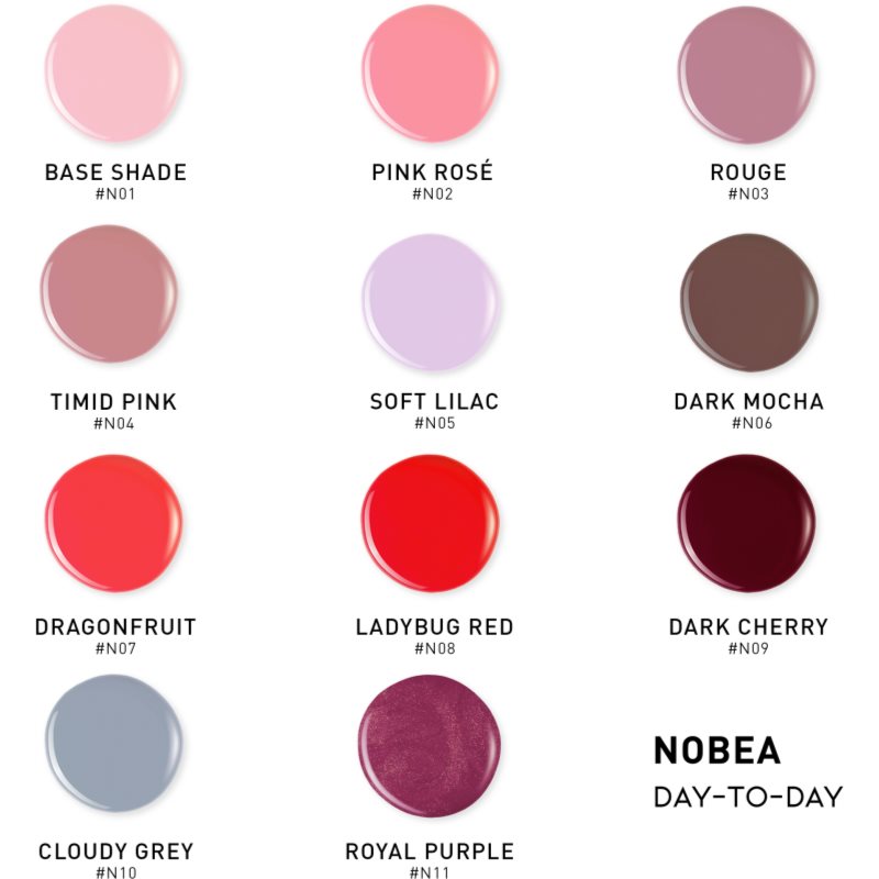 NOBEA Day-to-Day Gel-like Nail Polish лак для нігтів з гелевим ефектом відтінок Timid Pink #N04 6 мл