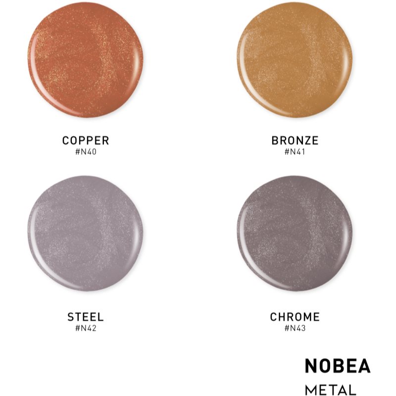 NOBEA Metal Gel-like Nail Polish лак для нігтів з гелевим ефектом відтінок Steel #N42 6 мл