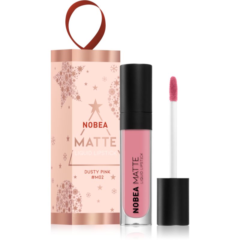 NOBEA Festive Matte Liquid Lipstick matný tekutý rúž odtieň Dusty Pink 7 ml