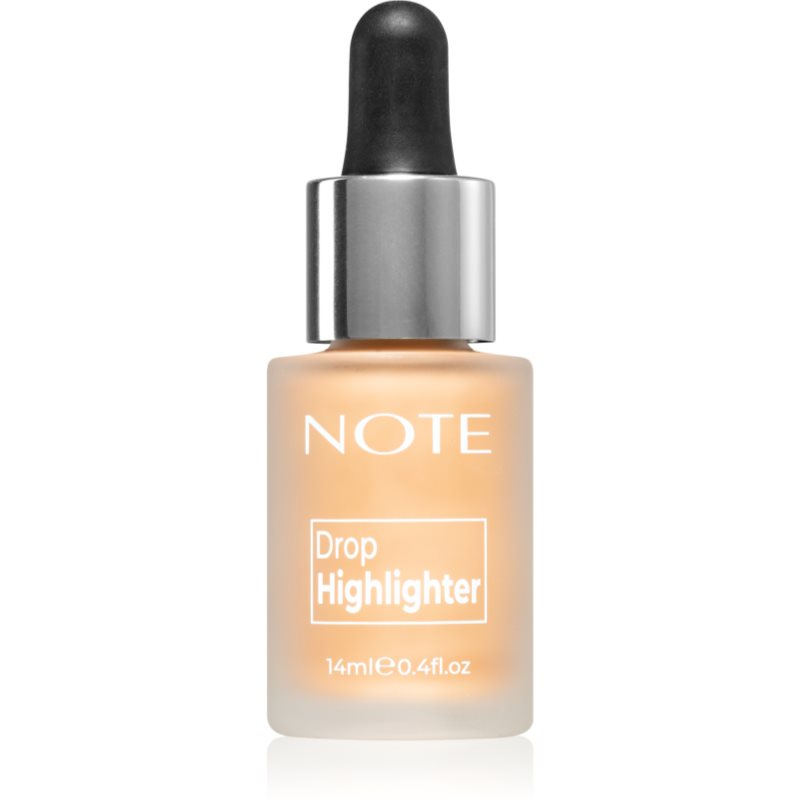 Note Cosmetique Drop Highlighter tekutý rozjasňovač s kvapkadlom 02 Charming Desert 14 ml