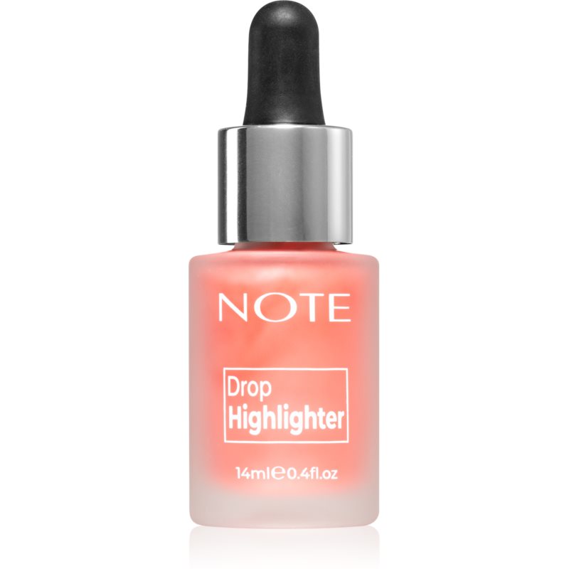 Note Cosmetique Drop Highliter skystoji švytėjimo suteikianti priemonė su pipete 01 Pearl Rose 14 ml