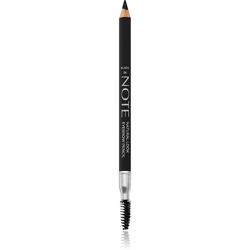 Note Cosmetique Natural Look Eyebrow Pencil ceruzka na obočie s kefkou 06 Black 1,08 g
