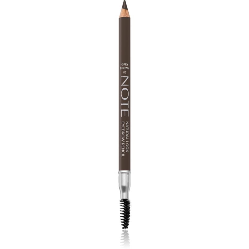 Note Cosmetique Natural Look Eyebrow Pencil Eyebrow Pencil With Brush 05 Grey Brown 1,08 G