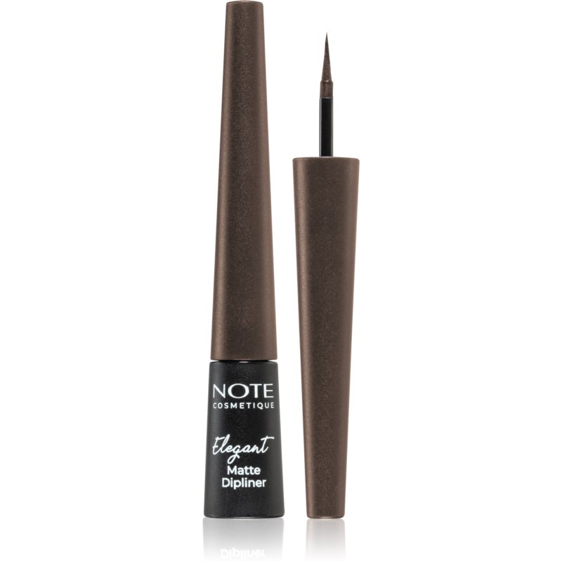 Note Cosmetique Elegant Matte Dipliner Liquid Eyeliner With A Metallic Matte Finish 02 Coffee Brown 2,5 Ml