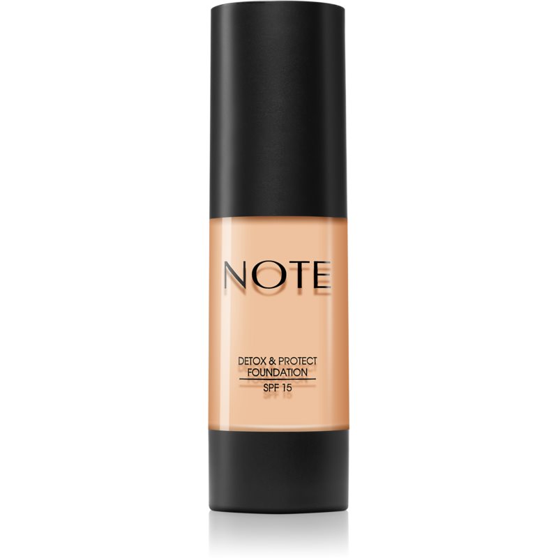 Note Cosmetique Detox and Protect Foundation matinis skystasis makiažo pagrindas 01 Beige 35 ml