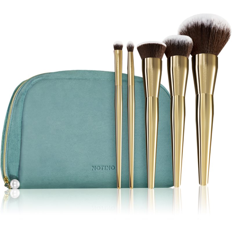 Notino Grace Collection Make-up brush set with cosmetic bag Sada štetcov s taštičkou
