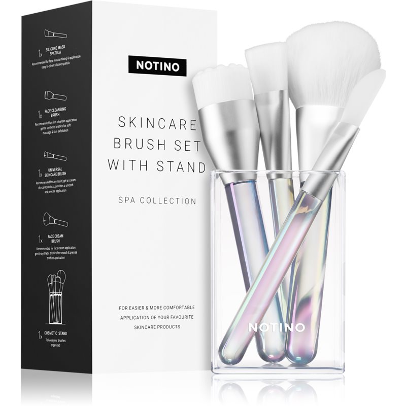 Notino Spa Collection Skincare brush set with stand arcápoló ecsetszett