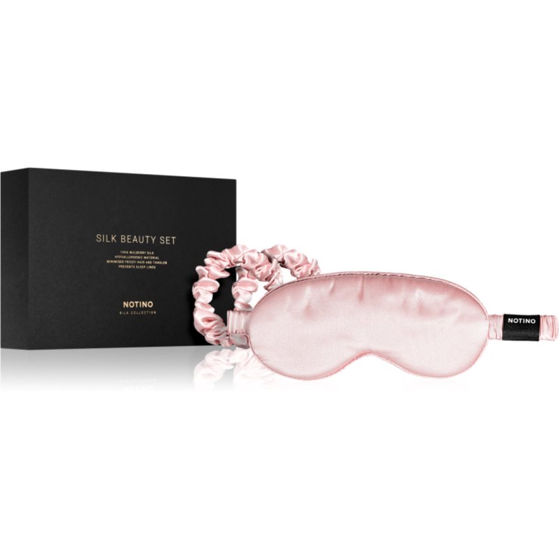 Notino Silk Collection Sleeping Mask & Scrunchies Set Gift Set Pink Shade