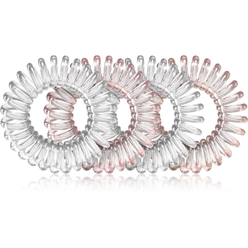 Notino Hair Collection Hair rings elastike za lase clear and nude 4 kos