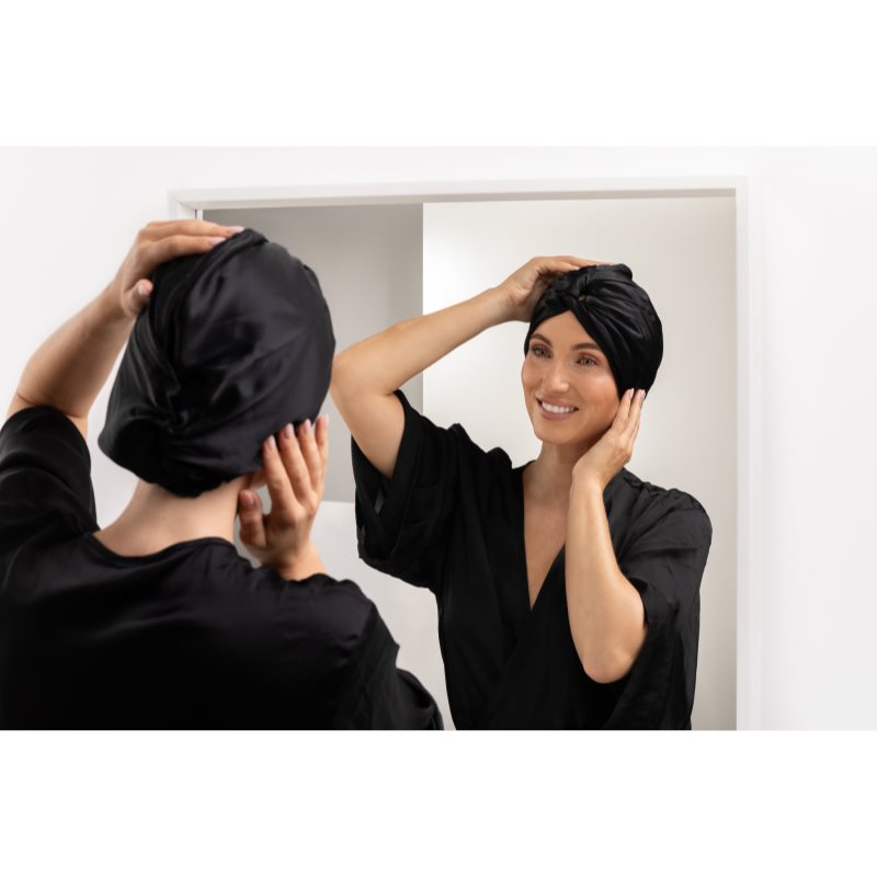 Notino Silk Collection Hair wrap silk hair turban Black 1 pc