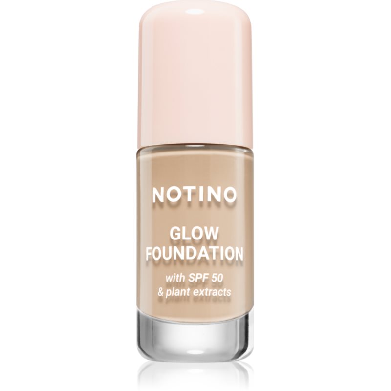 Notino Foundation Glow foundation with SPF 50 & plant extracts élénkítő make-up SPF 50 01 Light Warm 30 ml