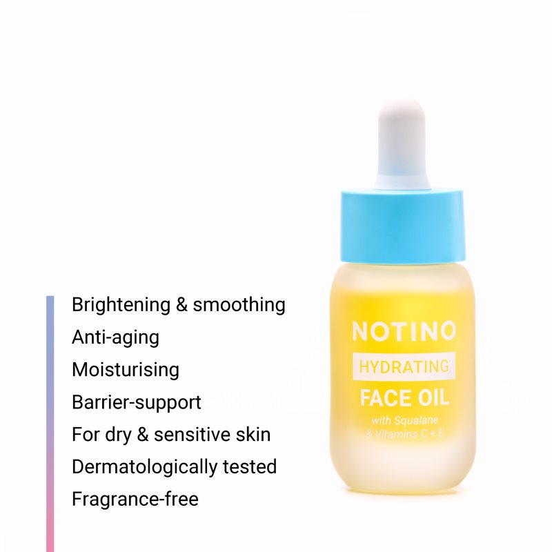 Notino Hydrating Face Oil with Squalane & Vitamins C + E rozjasňujúci olej s vitamínom C 15 ml
