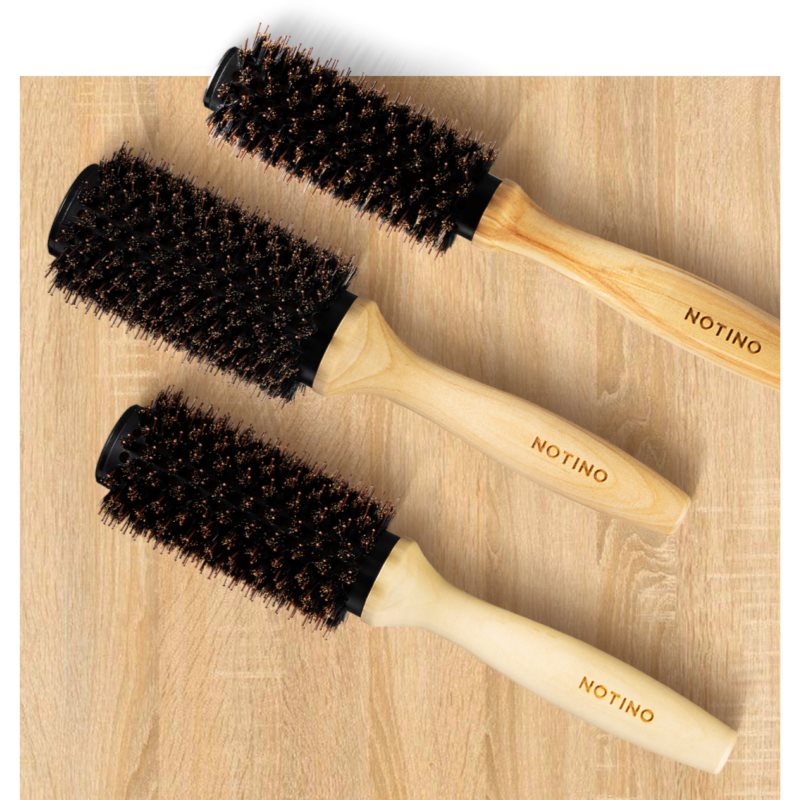 Notino Hair Collection Ceramic Hair Brush With Wooden Handle Ceramic Hairbrush With Wooden Handle Ø 33 Mm