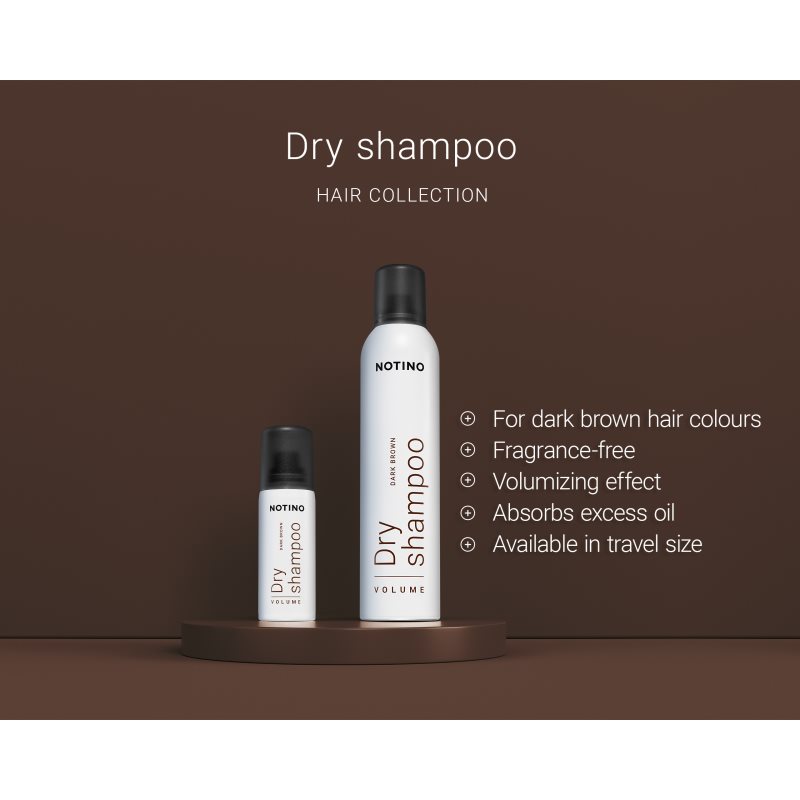 Notino Hair Collection Volume Dry Shampoo Dark Brown Dry Shampoo For Dark Hair Dark Brown 50 Ml