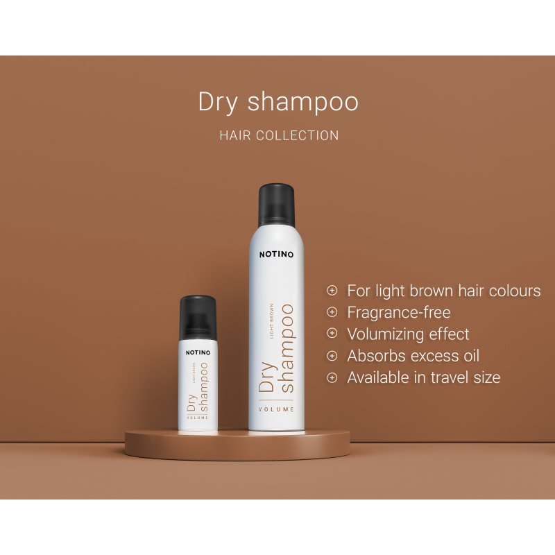 Notino Hair Collection Volume Dry Shampoo Light Brown сухий шампунь для волосся коричневих відтінків Light Brown 50 мл