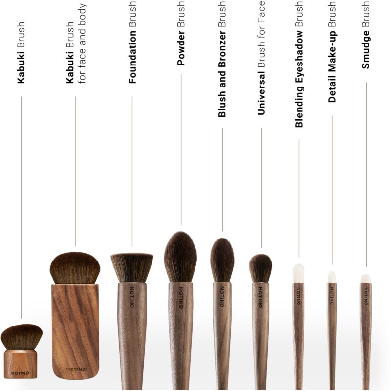 Notino Wooden Collection Make-up Brush Set набір щіточок для макіяжу