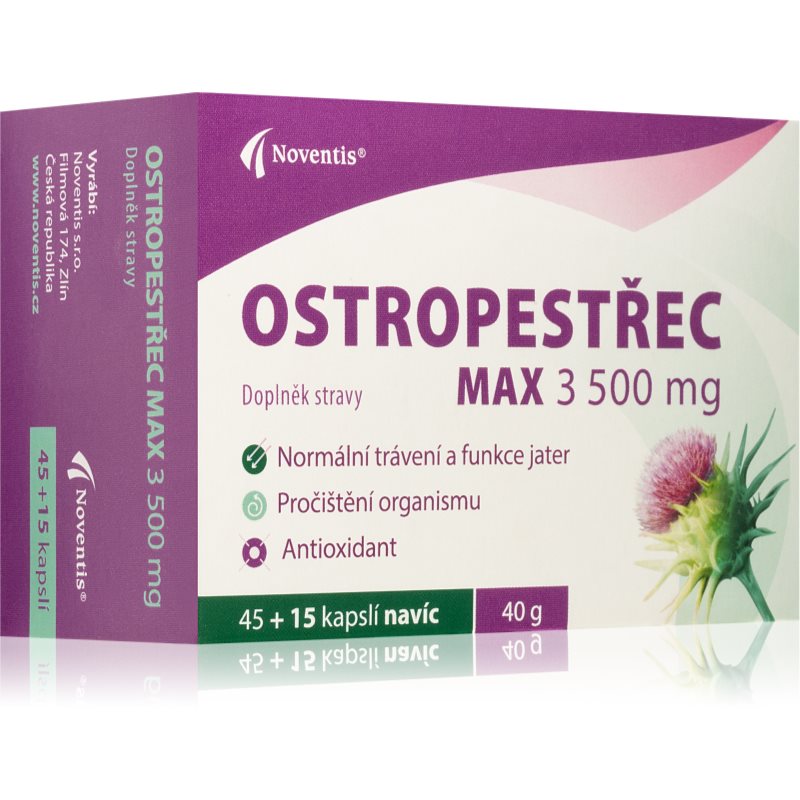 Noventis Pestrec Max 3500 g kapsuly na podporu detoxikácie organizmu 60 cps kúpite na Notino.sk