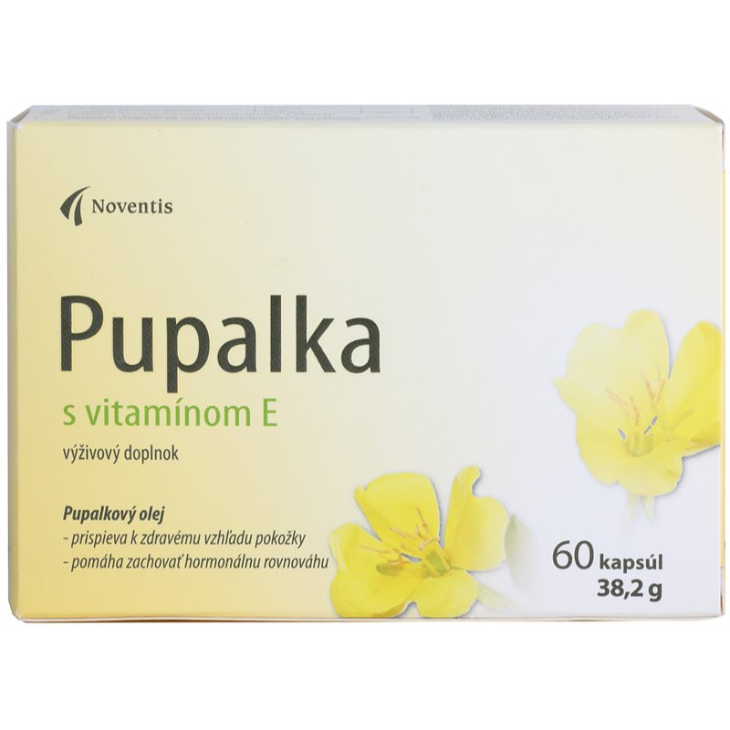 Noventis Pupalkový olej + vitamin E kapsuly pre žiarivý vzhľad pleti 60 cps