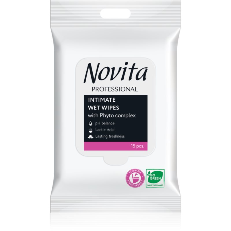 NOVITA Professional ubrousky pro intimní hygienu pro citlivou pokožku 15 ks