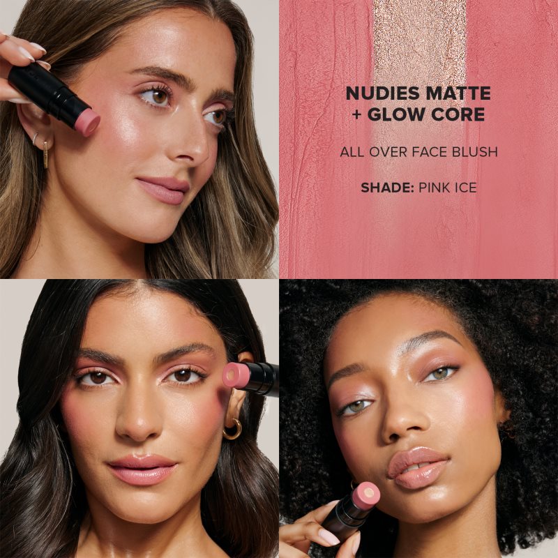 Nudestix Nudies Matte + Glow Core багатофункціональний засіб для макіяжу очей, губ і обличчя відтінок Pink Ice 6 гр