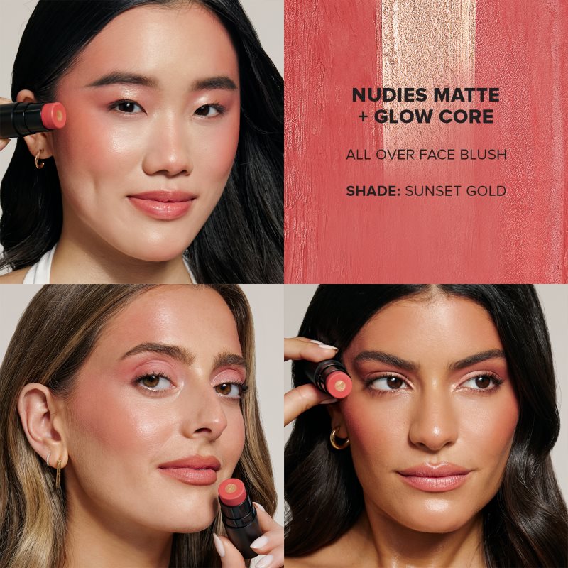 Nudestix Nudies Matte + Glow Core багатофункціональний засіб для макіяжу очей, губ і обличчя відтінок Sunset Gold 6 гр