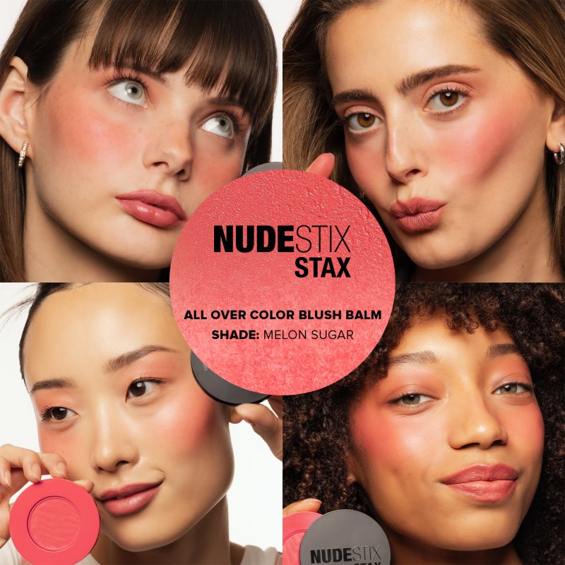 Nudestix Stax All Over Color Blush Balm багатофункціональний засіб для макіяжу очей, губ і обличчя відтінок Melon Sugar 2,5 гр