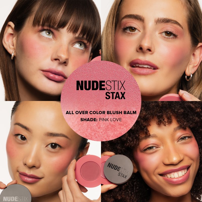 Nudestix Stax All Over Color Blush Balm багатофункціональний засіб для макіяжу очей, губ і обличчя відтінок Pink Love 2,5 гр