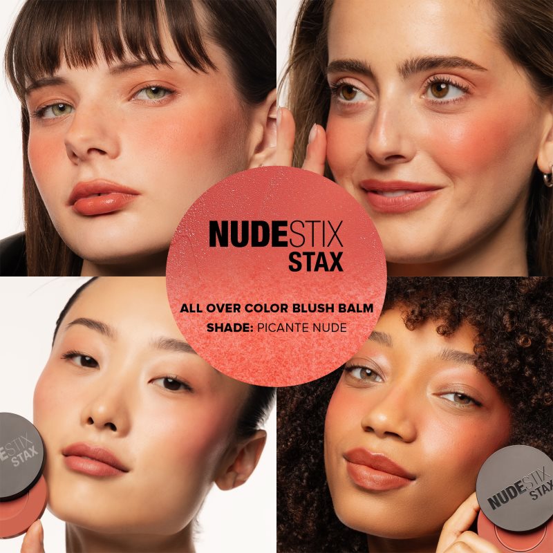 Nudestix Stax All Over Color Blush Balm Maquillage Multi-usage Pour Les Yeux, Les Lèvres, Et Le Visage Teinte Picante Nude 2,5 G