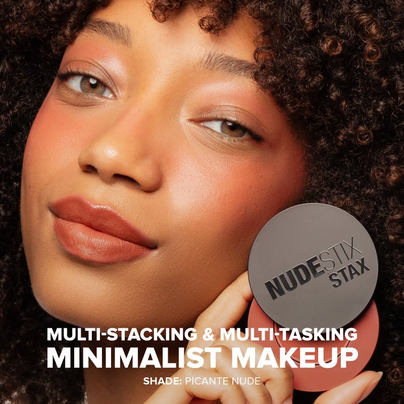 Nudestix Stax All Over Color Blush Balm Maquillage Multi-usage Pour Les Yeux, Les Lèvres, Et Le Visage Teinte Picante Nude 2,5 G