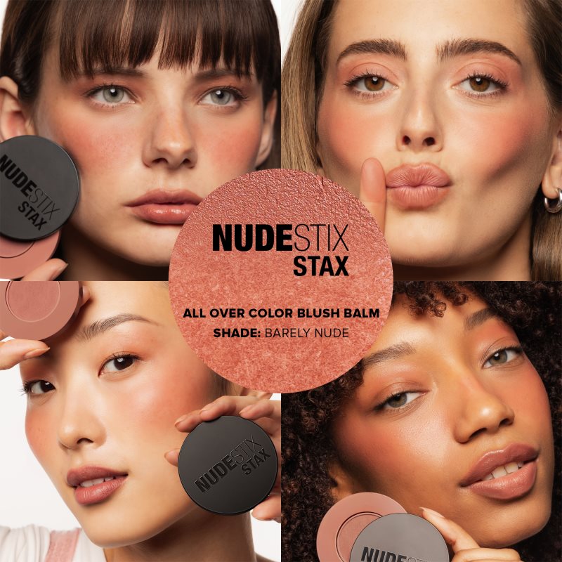 Nudestix Stax All Over Color Blush Balm багатофункціональний засіб для макіяжу очей, губ і обличчя відтінок Barely Nude 2,5 гр