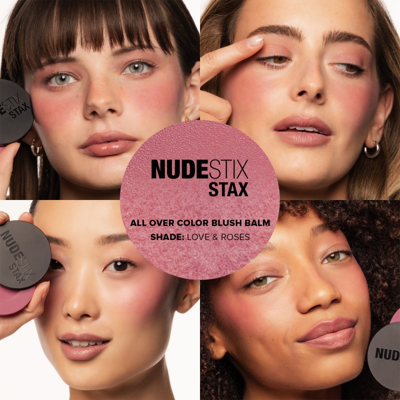 Nudestix Stax All Over Color Blush Balm багатофункціональний засіб для макіяжу очей, губ і обличчя відтінок Love & Roses 2,5 гр