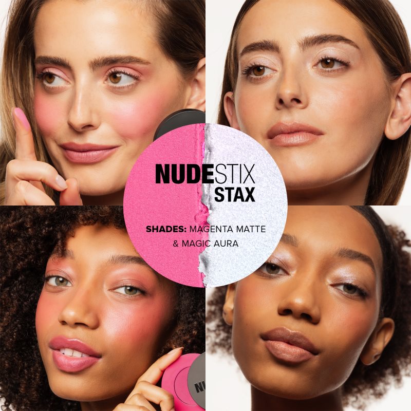 Nudestix Stax Set багатофункціональний засіб для макіяжу очей, губ і обличчя відтінок Pinkglow 2x2,5 гр