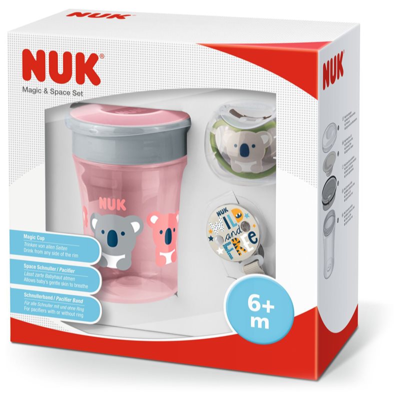 E-shop NUK Magic Cup & Space Set dárková sada pro děti Girl 3 ks
