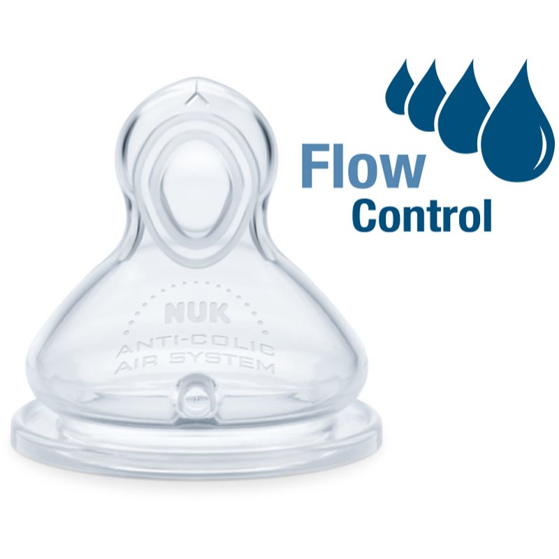 NUK First Choice + Flow Control присоска для пляшки 6-18 M 2 кс