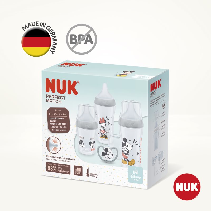 NUK Perfect Match Disney Mickey Mouse Set ajándékszett újszülötteknek termék 2. képe