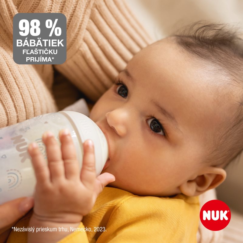 NUK Perfect Match Biberon En Verre Avec Contrôle De La Température 230 Ml